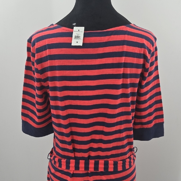 Banana Republic Pink and Blue Striped Midi Dress With Tie Waist - Picture 14 of 16